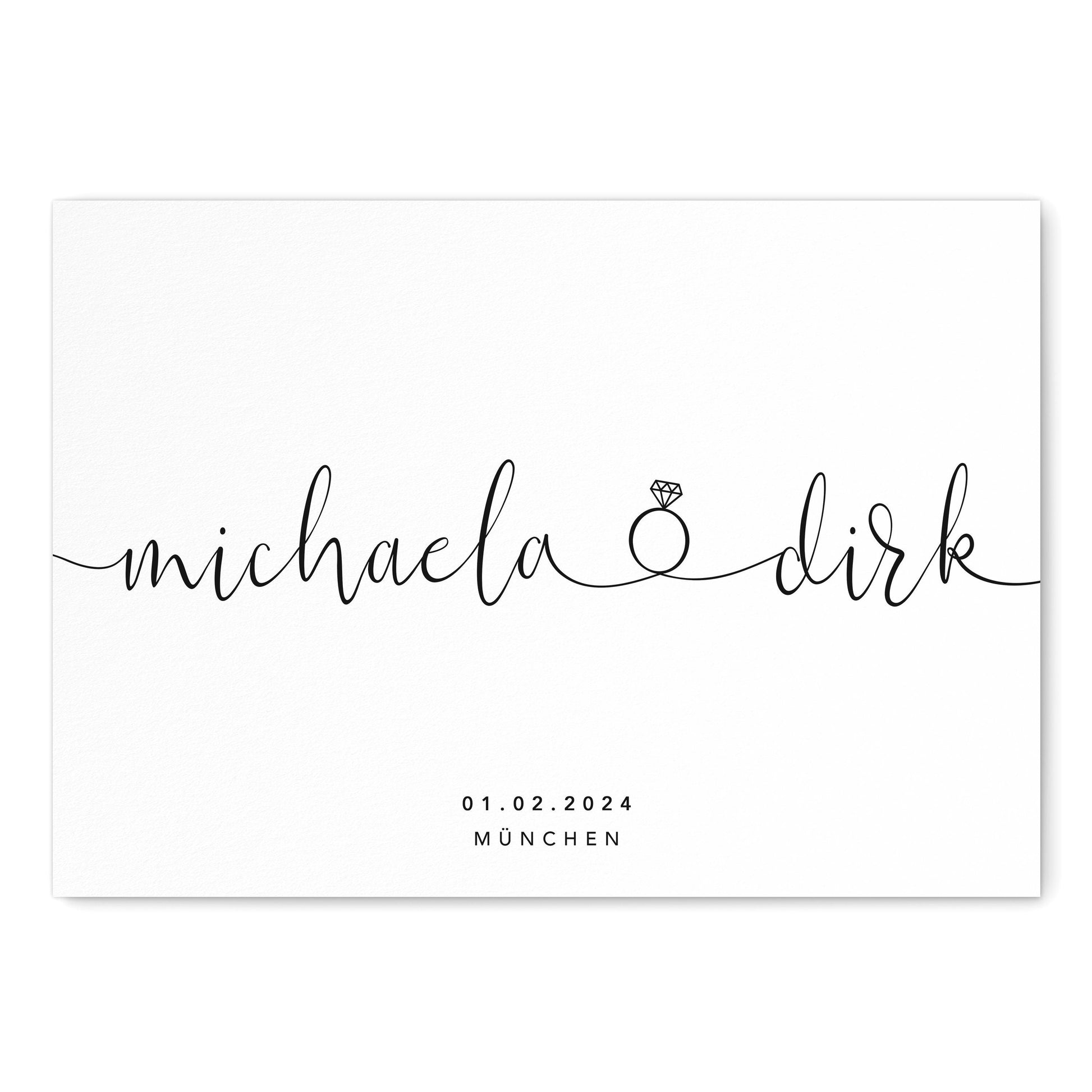 Personalisiertes Bild Zur Hochzeit Hochzeitsposter Hochzeitsgeschenk