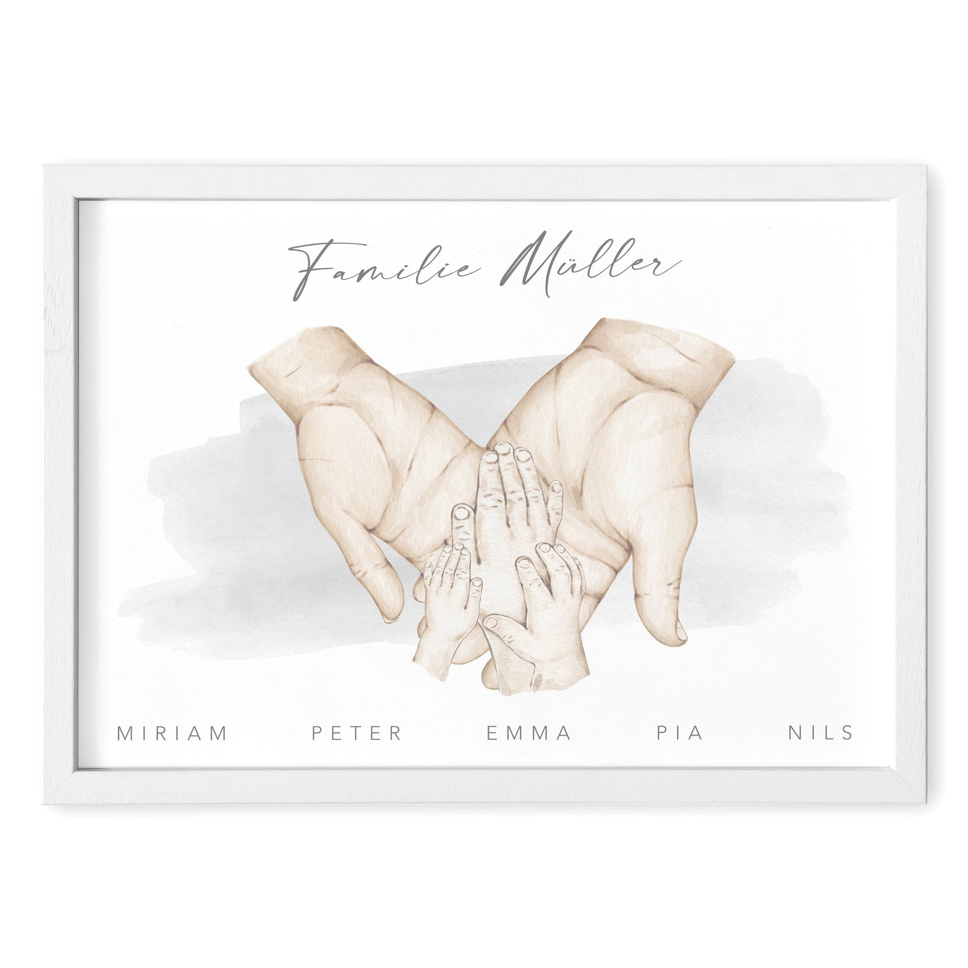 Familienposter Mit Händen Personalisiertes Bild & Geschenk Für Die Familie