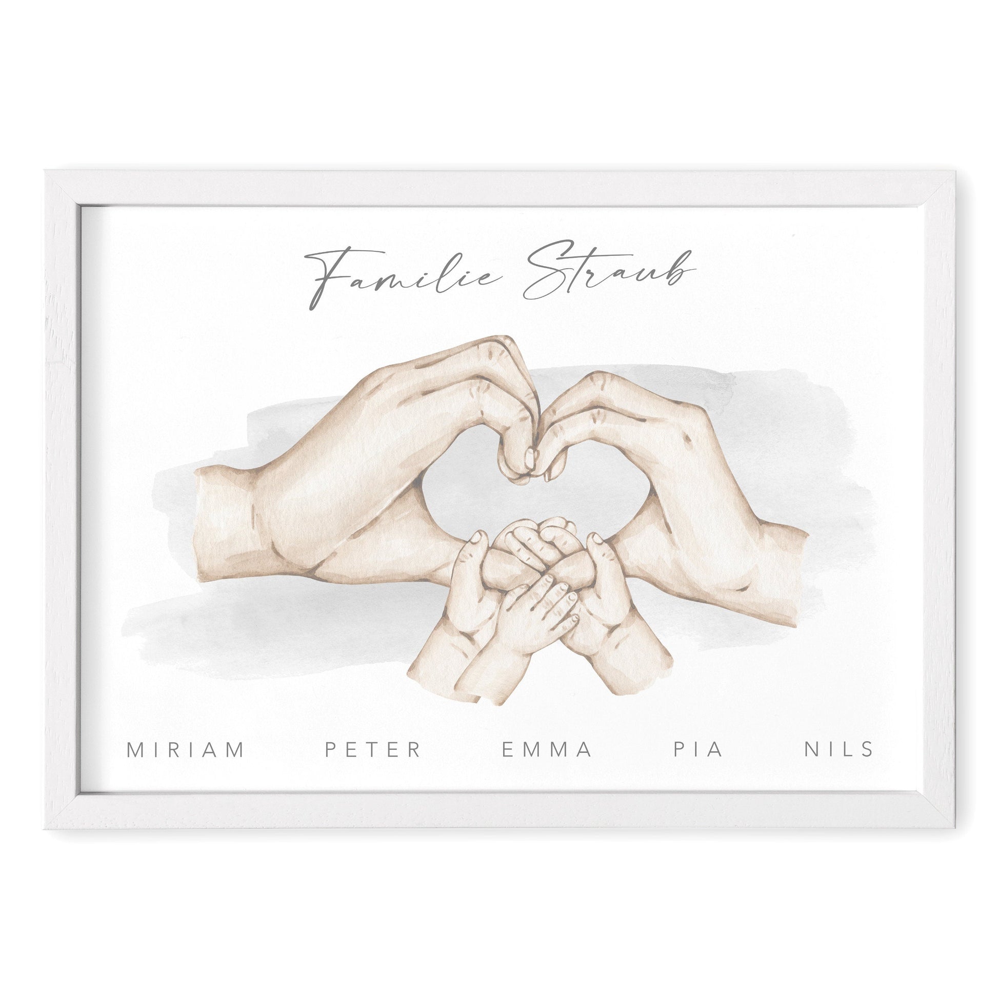 Herz Hände Familienposter Personalisiertes Bild & Geschenk Für Die Familie