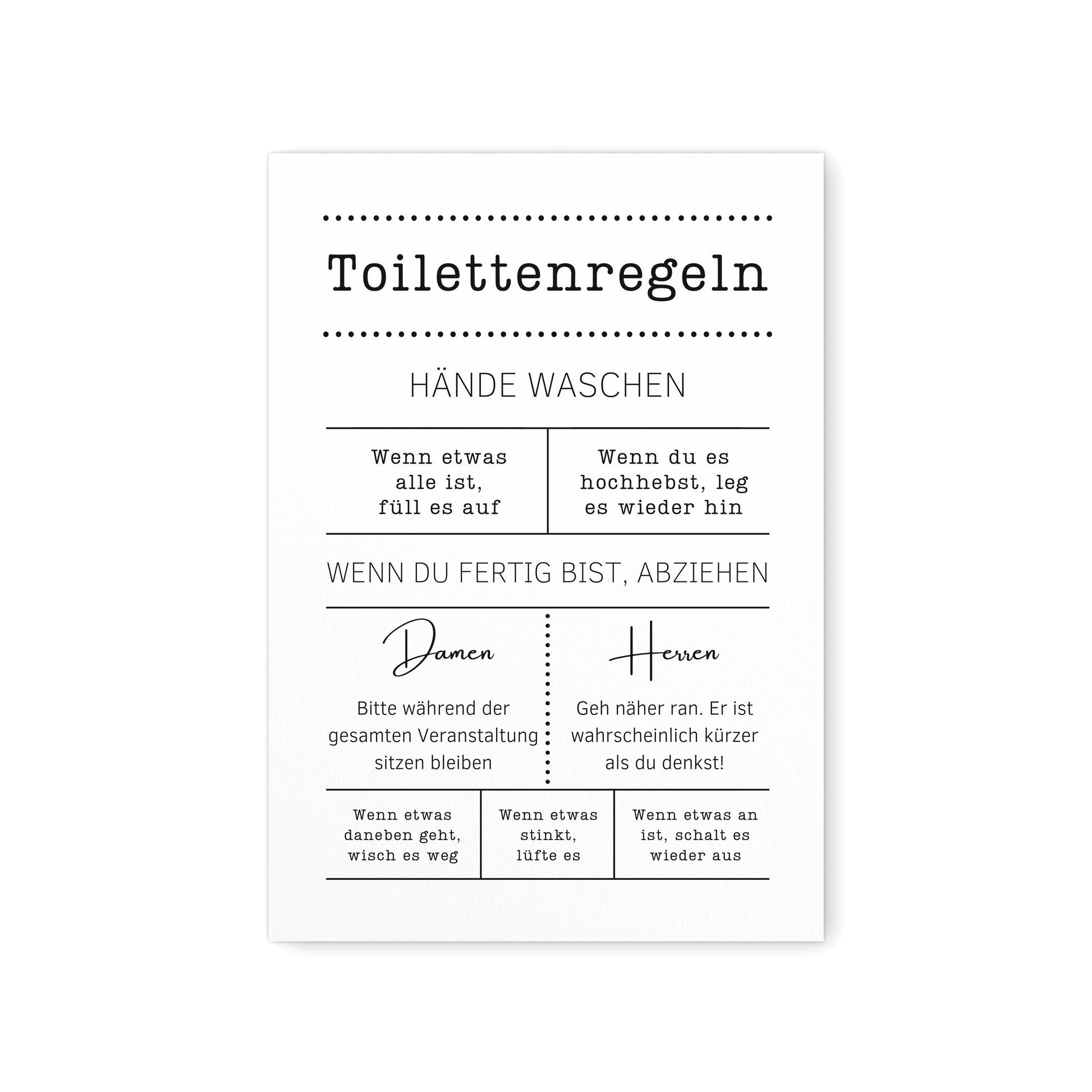 Toilettenregeln Bild Badezimmer Poster Gäste WC Deko Für Die Toilette