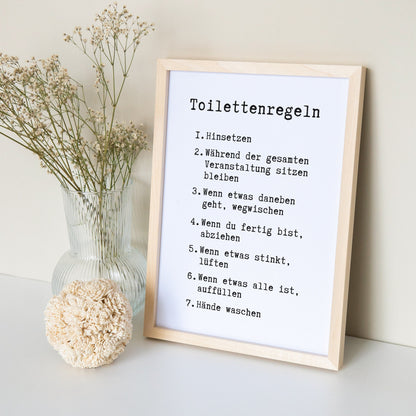 Toilettenregeln Bild Badezimmer Poster Gäste WC Deko Für Die Toilette