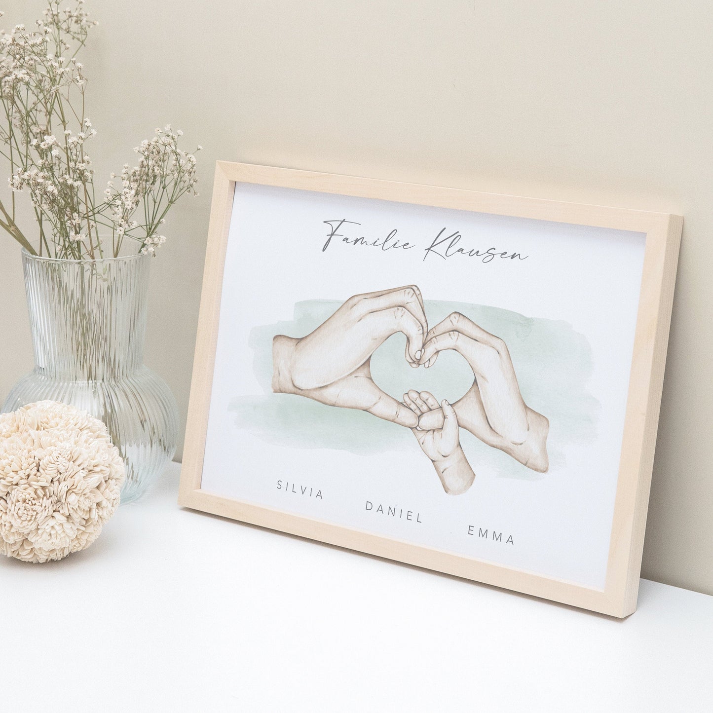 Herz Hände Familienposter Personalisiertes Bild & Geschenk Für Die Familie