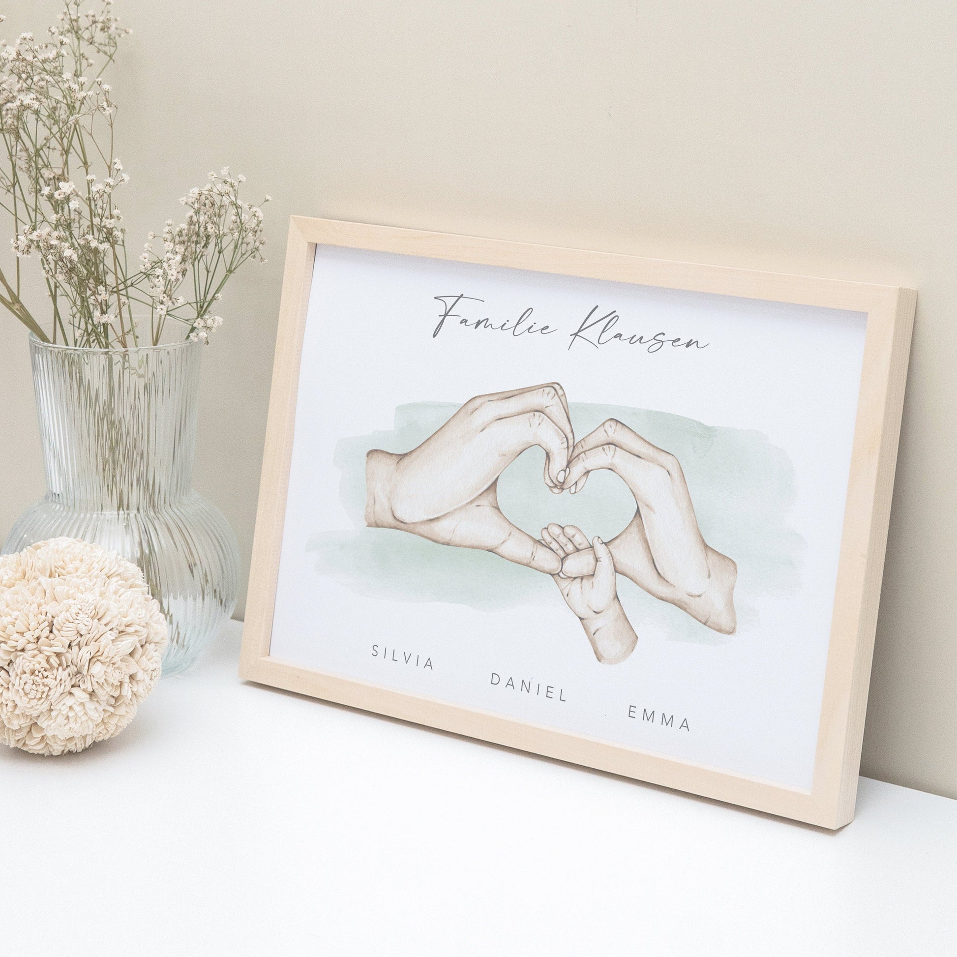 Herz Hände Familienposter Personalisiertes Bild & Geschenk Für Die Familie