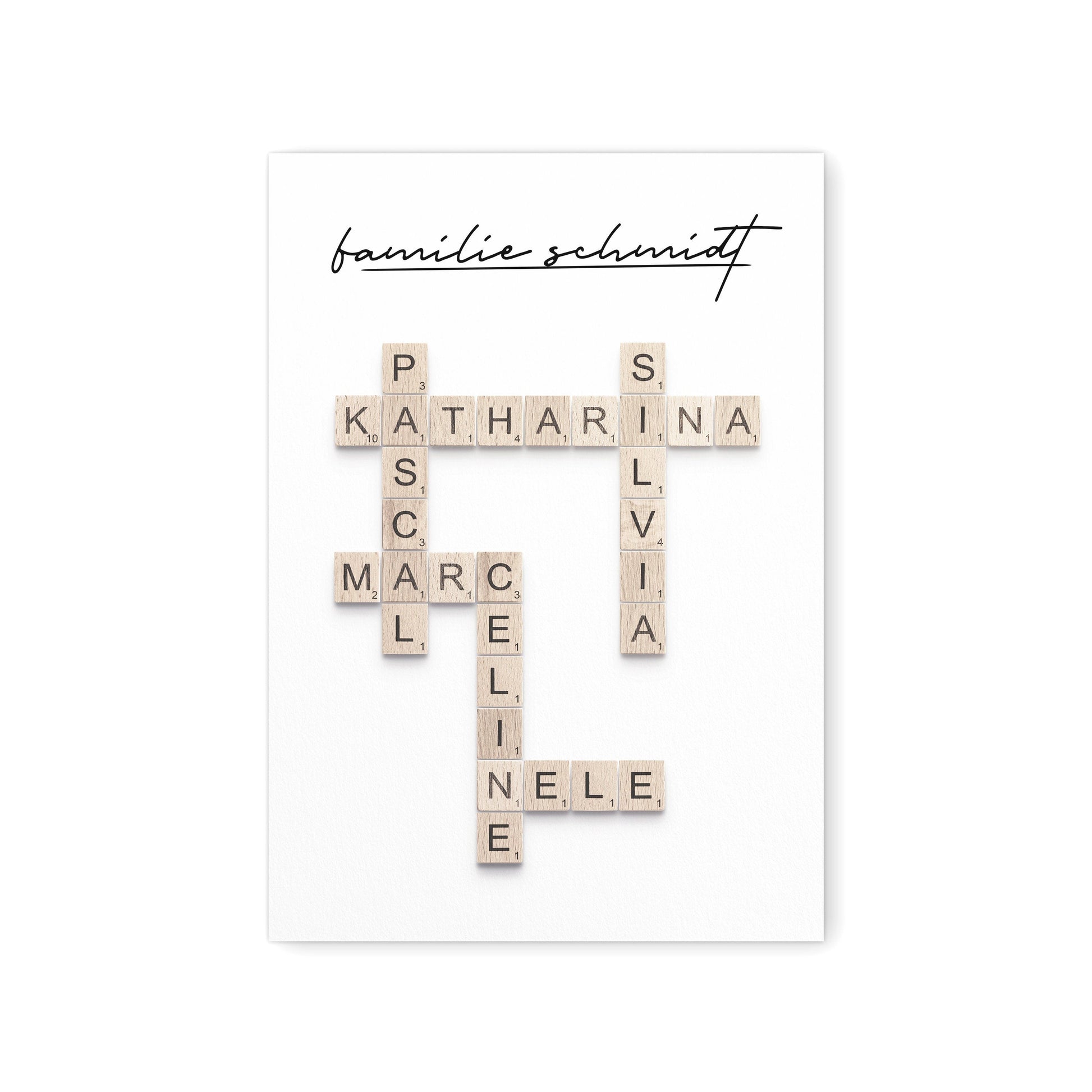 Scrabble Buchstaben Familienposter Personalisiertes Kreuzworträtsel Bild Für Die Familie
