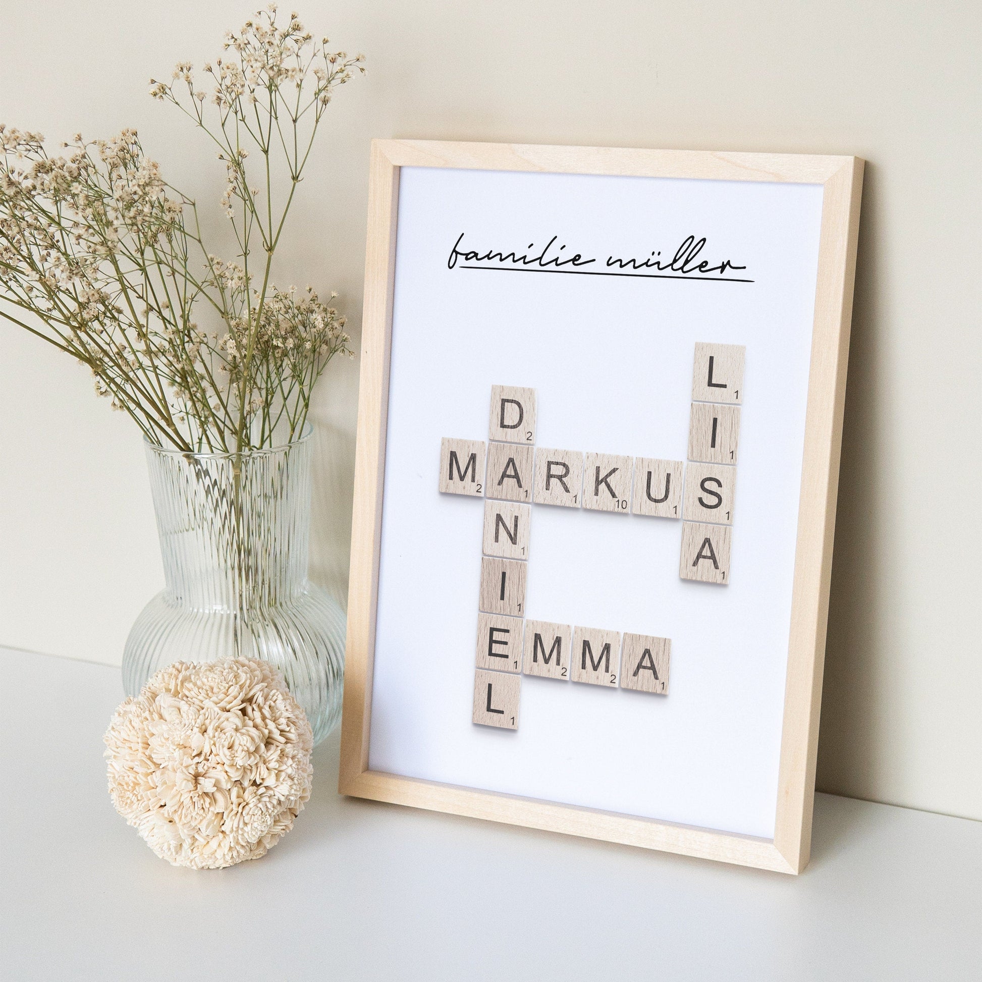 Scrabble Buchstaben Familienposter Personalisiertes Kreuzworträtsel Bild Für Die Familie