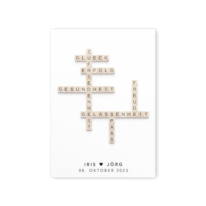Hochzeitsgeschenk Personalisiertes Scrabble Poster Bild Zur Hochzeit Hochzeitstag