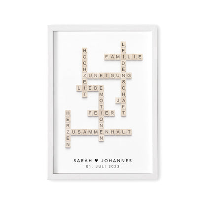 Hochzeitsgeschenk Personalisiertes Scrabble Poster Bild Zur Hochzeit Hochzeitstag