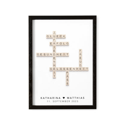 Hochzeitsgeschenk Personalisiertes Scrabble Poster Bild Zur Hochzeit Hochzeitstag