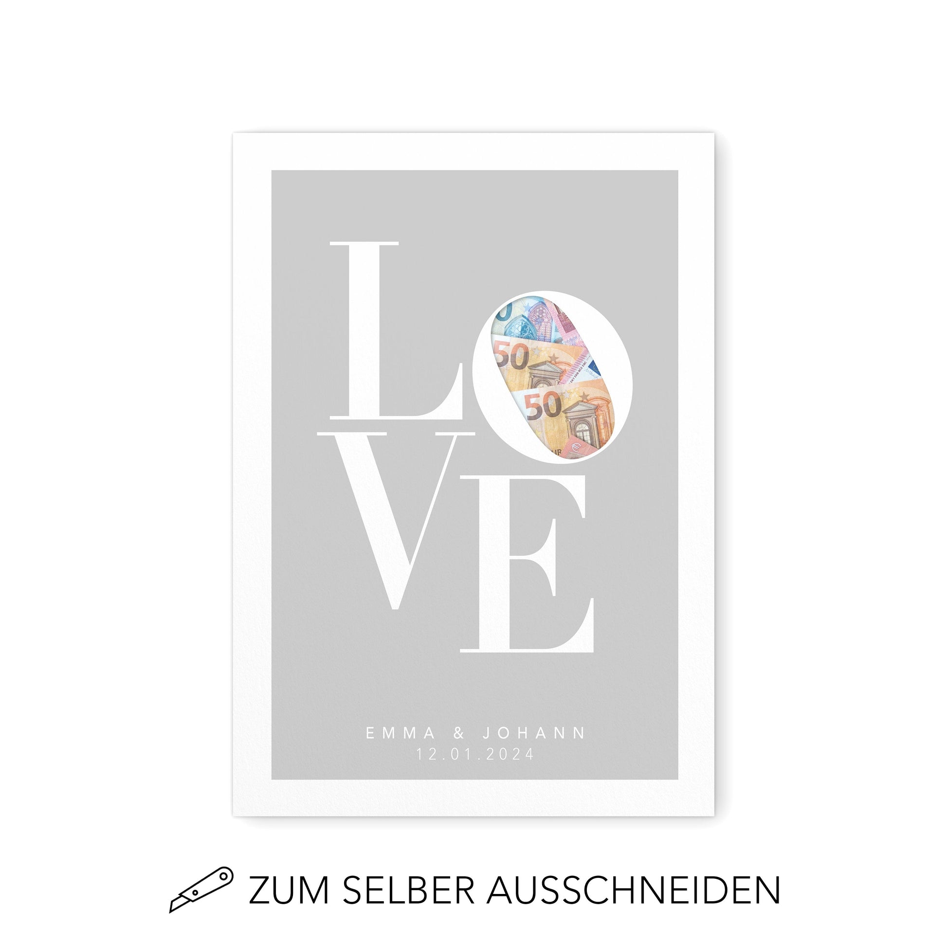 Geld Geschenk Zur Hochzeit Personalisiertes Bild "Love" Hochzeitsgeschenk