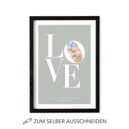 Geld Geschenk Zur Hochzeit Personalisiertes Bild "Love" Hochzeitsgeschenk