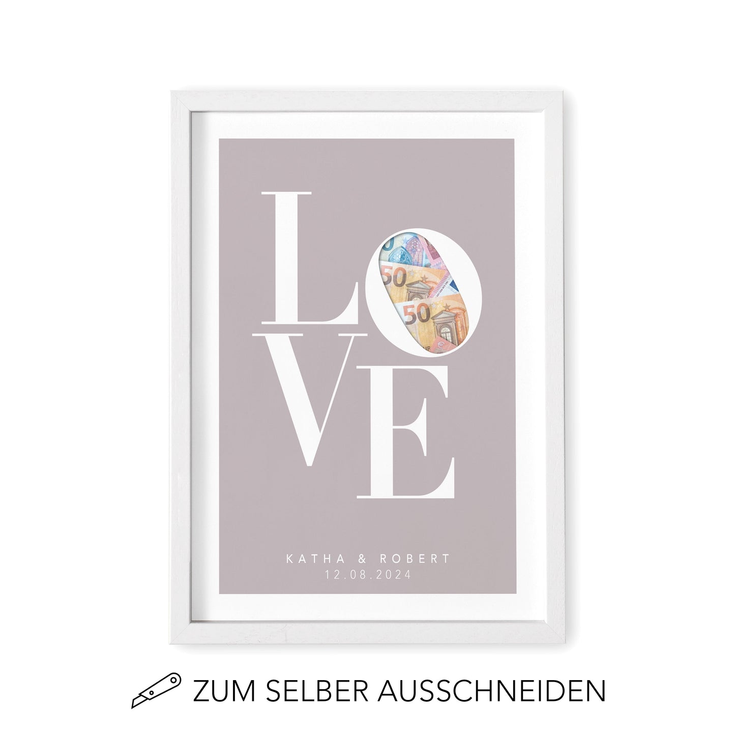 Geld Geschenk Zur Hochzeit Personalisiertes Bild "Love" Hochzeitsgeschenk
