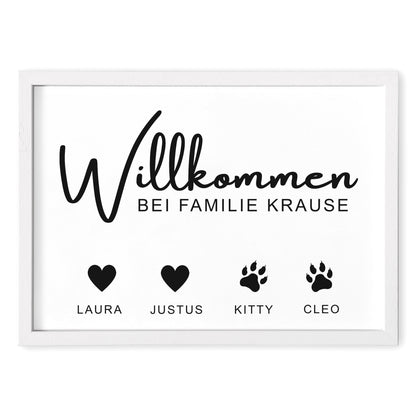 Hund & Katze Familienposter Personalisiertes Bild Für Die Familie Mit Haustier