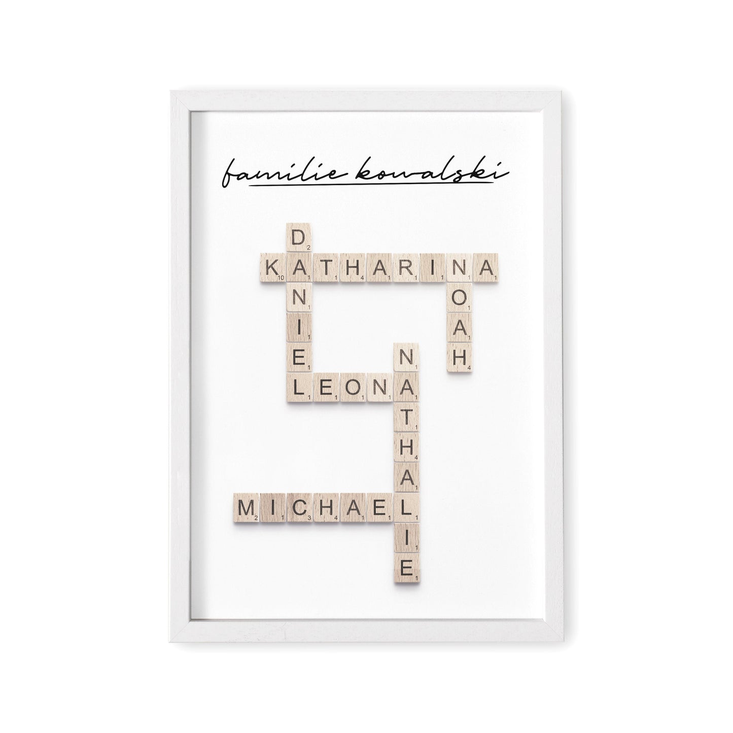 Scrabble Buchstaben Familienposter Personalisiertes Kreuzworträtsel Bild Für Die Familie