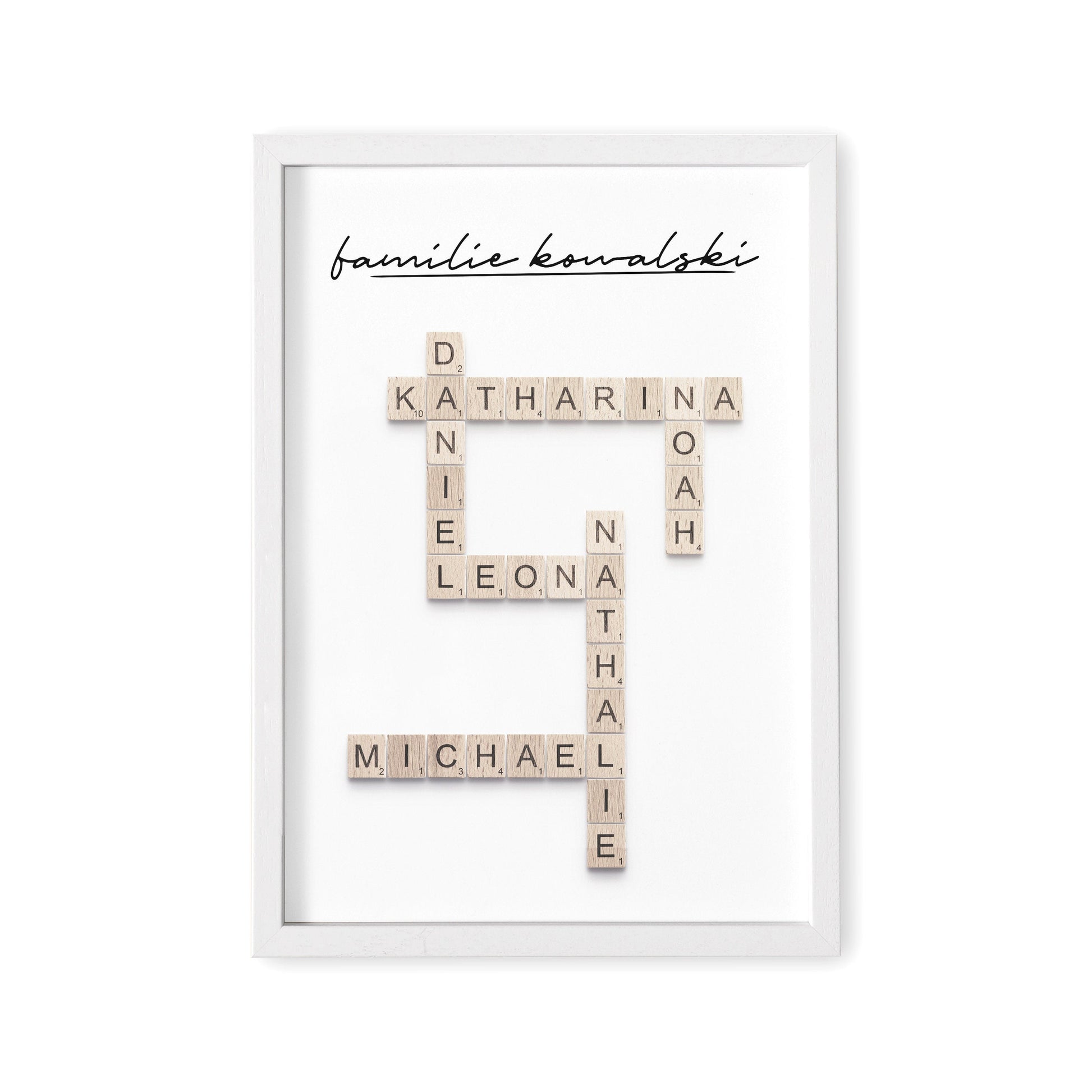 Scrabble Buchstaben Familienposter Personalisiertes Kreuzworträtsel Bild Für Die Familie