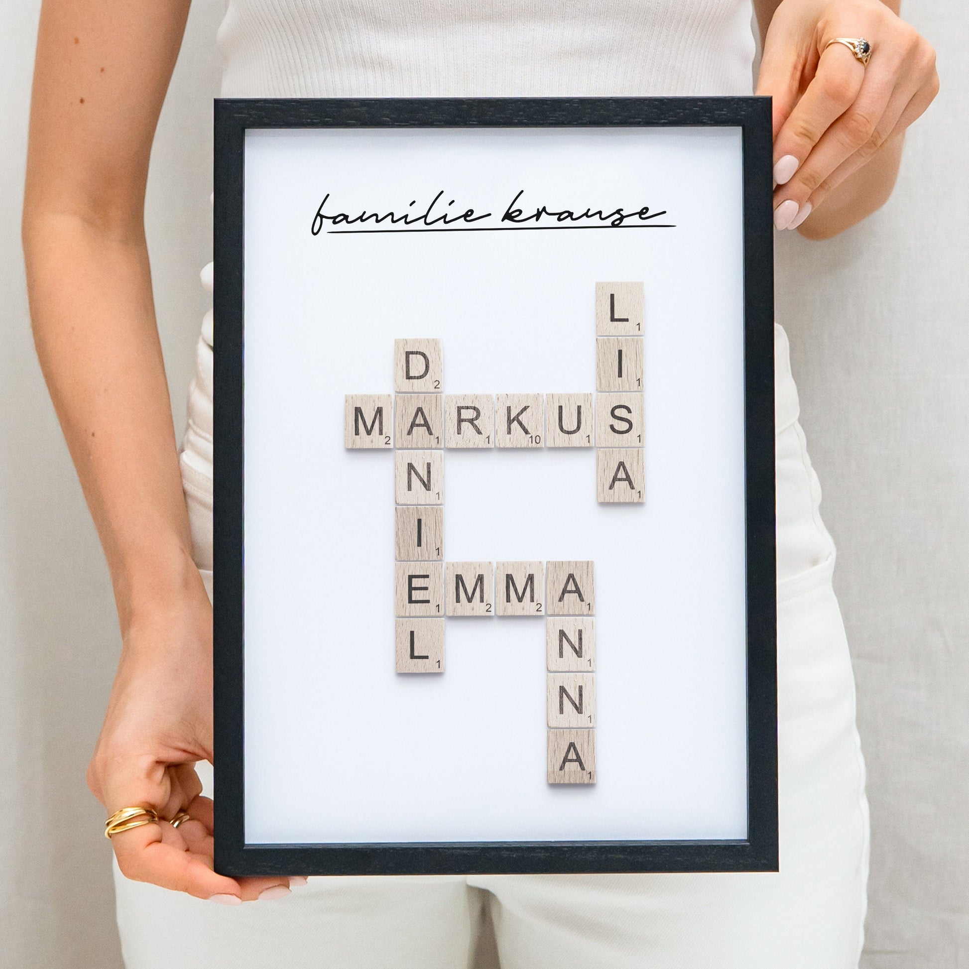Scrabble Buchstaben Familienposter Personalisiertes Kreuzworträtsel Bild Für Die Familie