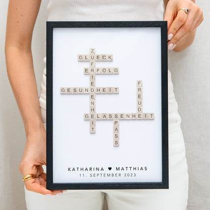 Hochzeitsgeschenk Personalisiertes Scrabble Poster Bild Zur Hochzeit Hochzeitstag