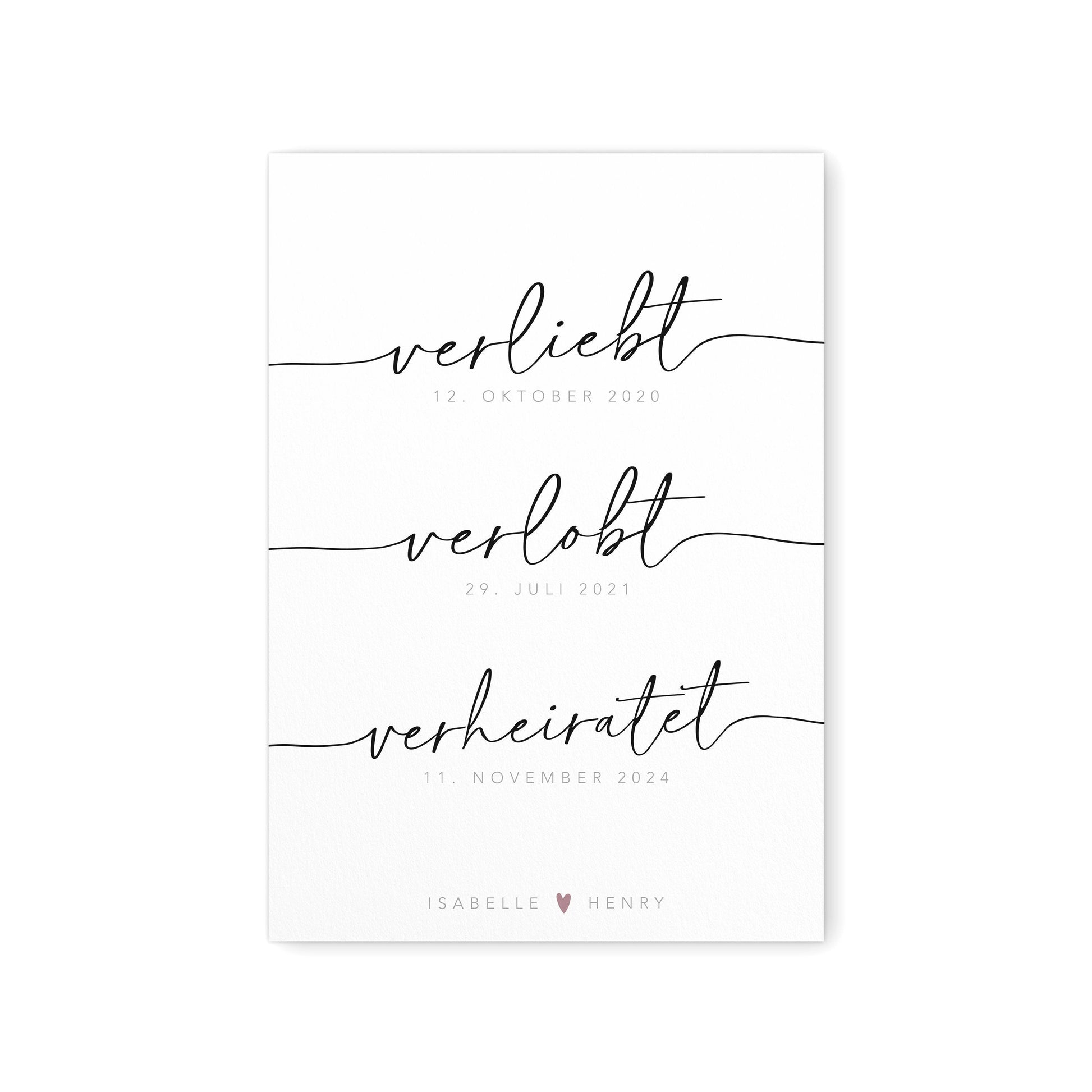 Hochzeitsbild Personalisiert Hochzeitsgeschenk Bild "Verliebt Verlobt Verheiratet" Geschenk Hochzeit