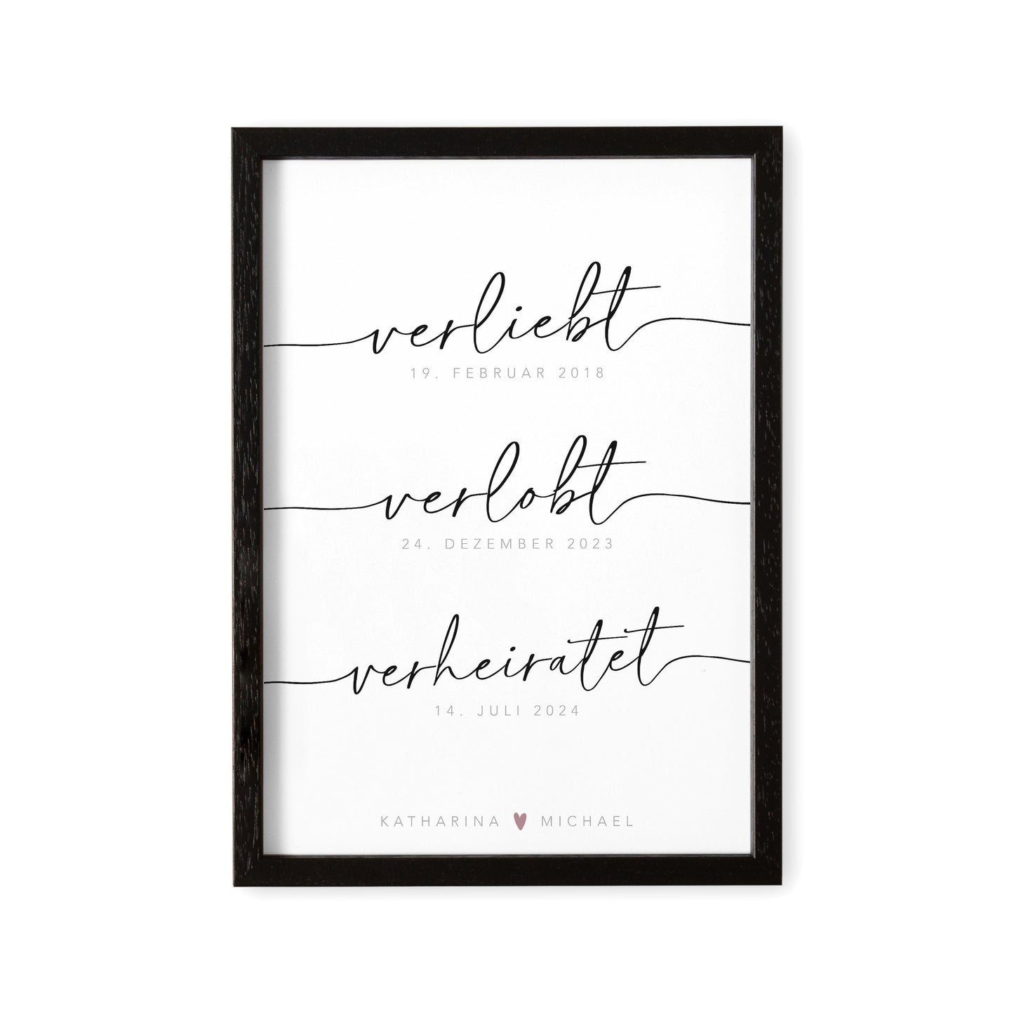 Hochzeitsbild Personalisiert Hochzeitsgeschenk Bild "Verliebt Verlobt Verheiratet" Geschenk Hochzeit