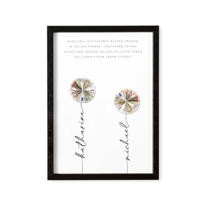 Geldgeschenk Hochzeit Blumen Bild Personalisiertes Hochzeitsgeschenk Mit Geld