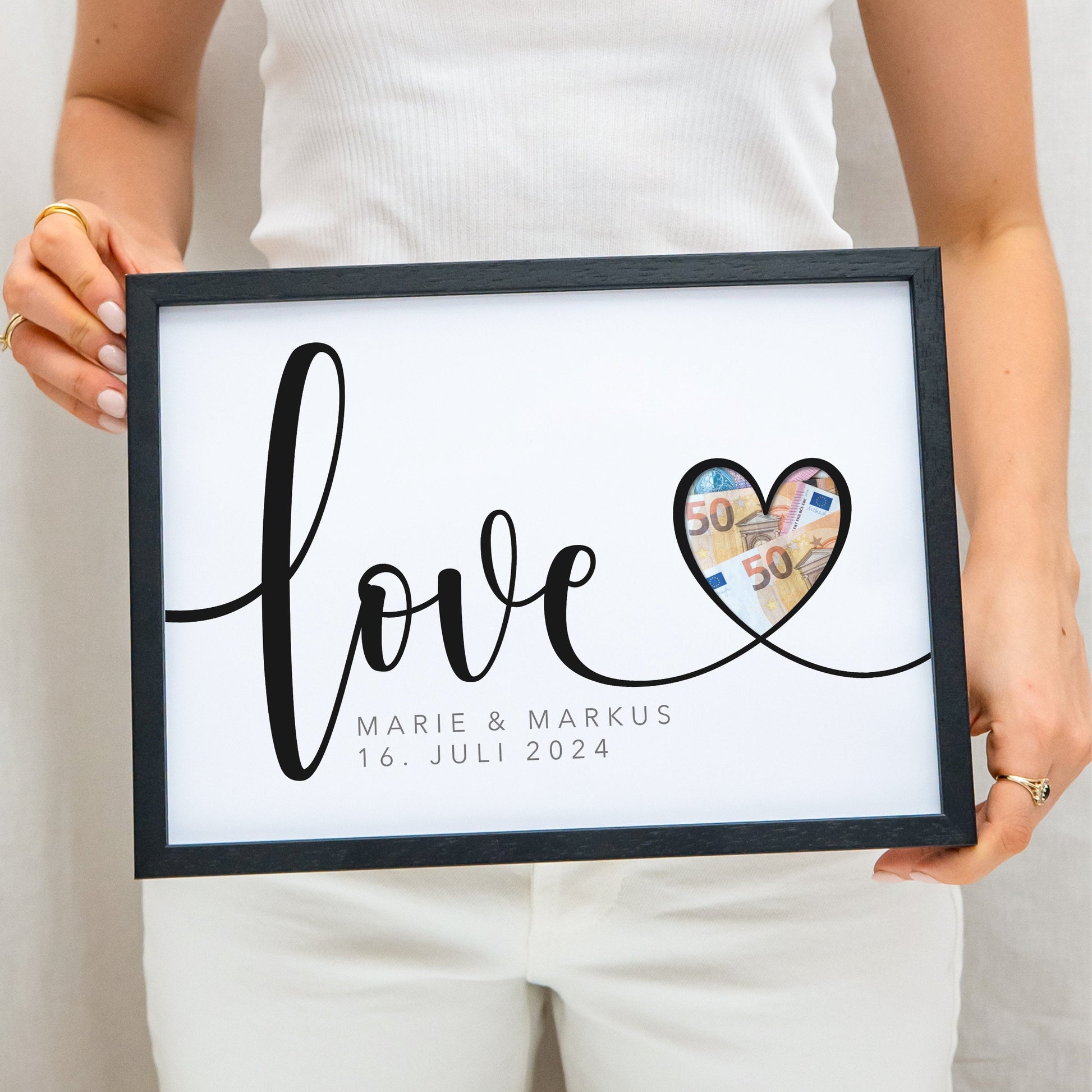 Geld Geschenk Zur Hochzeit Personalisiertes Bild "Love" Hochzeitsgeschenk