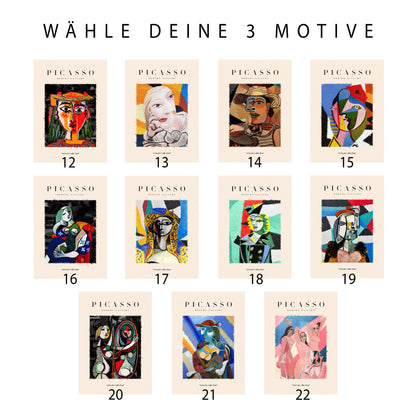 Picasso Poster Set Bunt 3 Frei Wählbare Bilder Wohnzimmer Deko Print