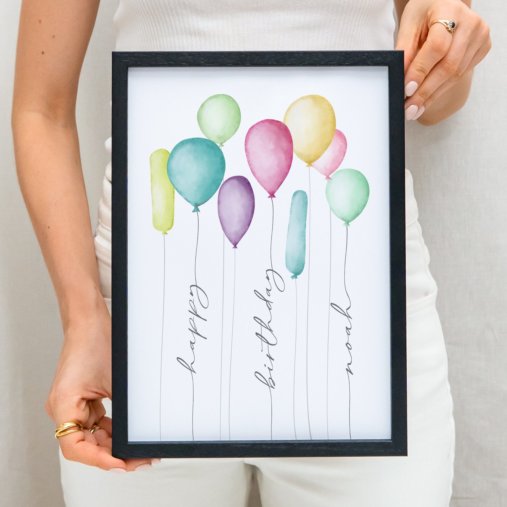 Geldgeschenk Geburtstag Kind Personalisiertes Bild Poster mit Luftballons Geburtstagsgeschenk Geld