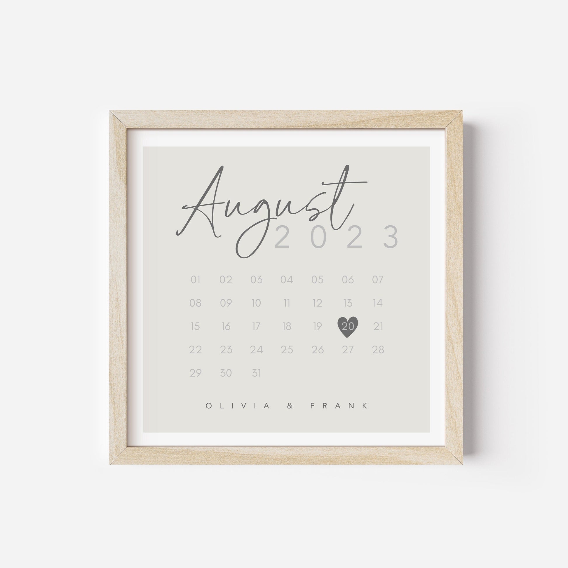 Jahrestag Poster Personalisiertes Bild Zum Hochzeitstag Jahrestagsgeschenk (OHNE RAHMEN)