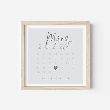 Jahrestag Poster Personalisiertes Bild Zum Hochzeitstag Jahrestagsgeschenk (OHNE RAHMEN)