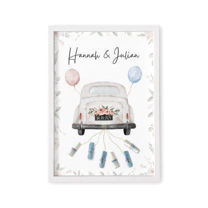 Hochzeitsgeschenk Geld Personalisiert Geldgeschenk Hochzeit Bild mit Auto für Brautpaar mit oder ohne Rahmen