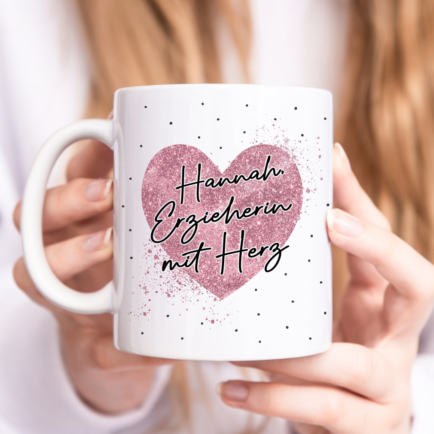 Erzieherin mit Herz Tasse personalisiertes Geschenk zum Abschied für Kindergärtnerin Dankeschön Geschenk Kita