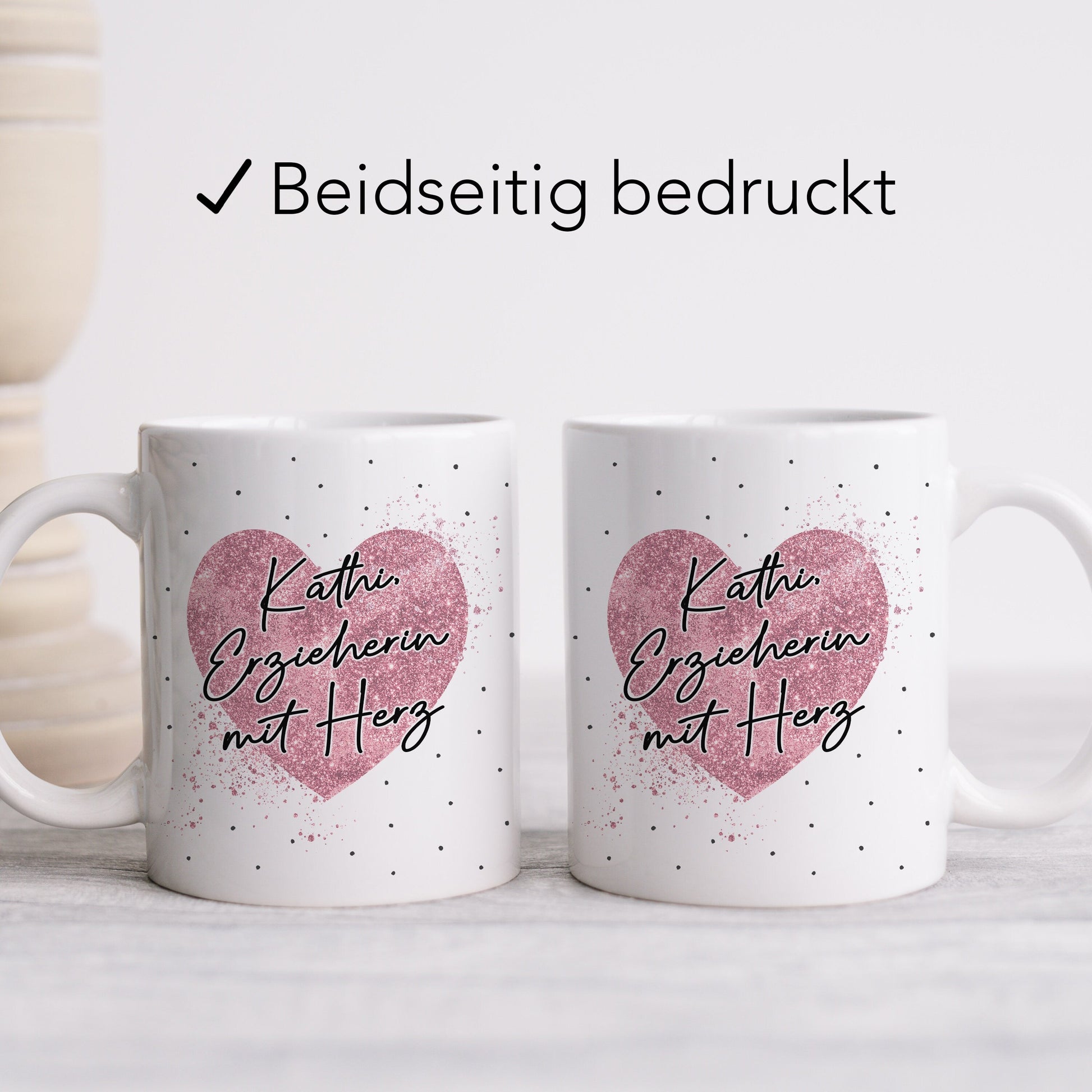 Erzieherin mit Herz Tasse personalisiertes Geschenk zum Abschied für Kindergärtnerin Dankeschön Geschenk Kita