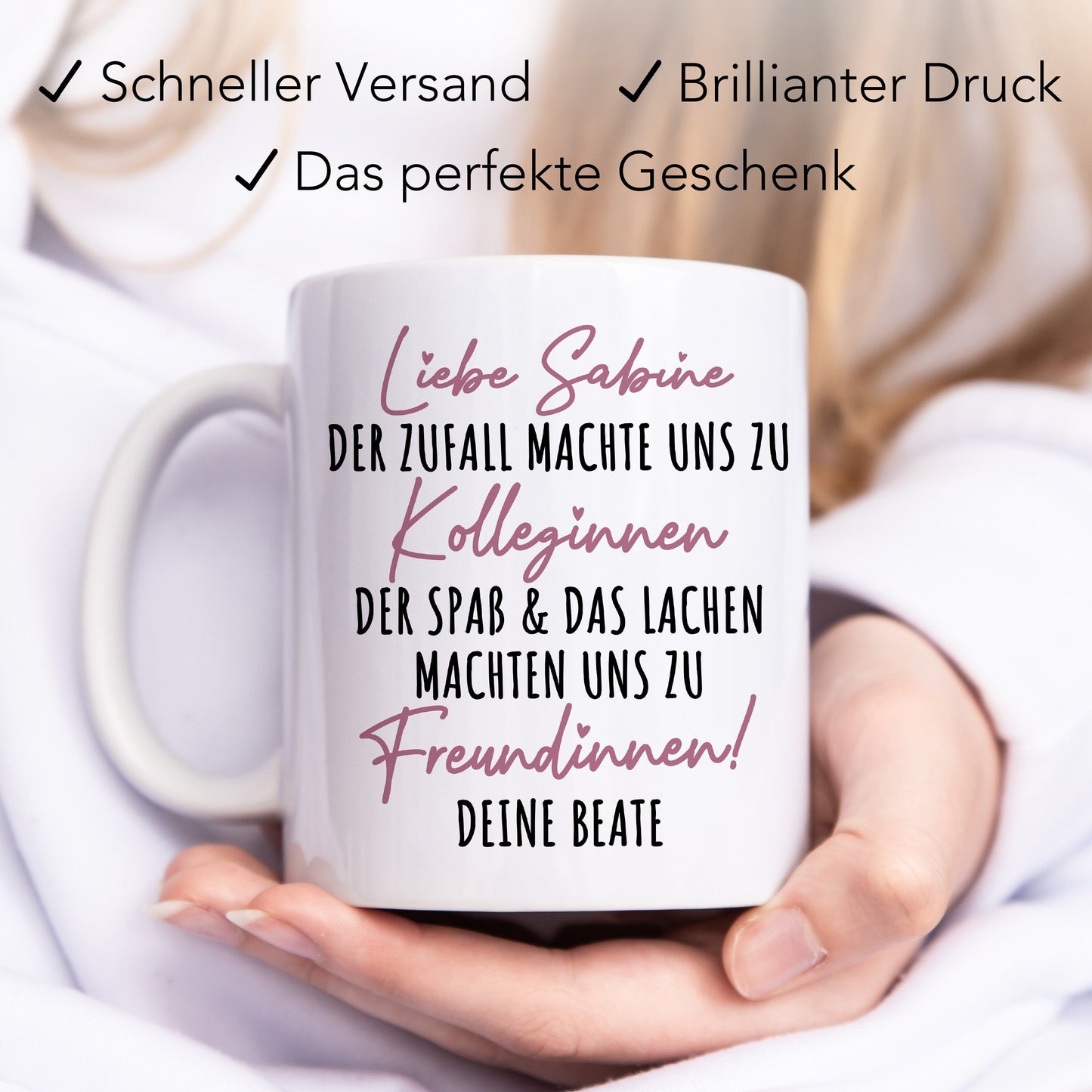 Der Zufall machte uns zu Kolleginnen Tasse Personalisiert Name Arbeitskollegin Abschied Freundinnen Geschenk