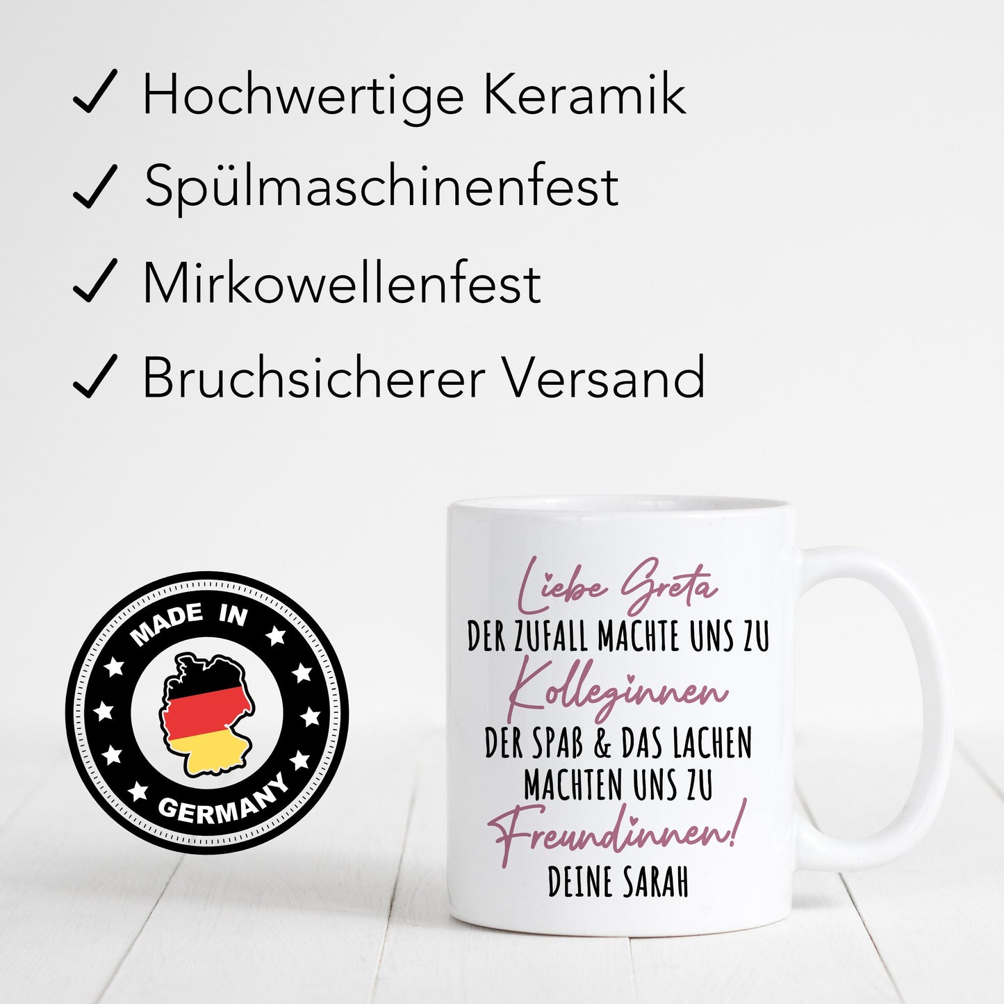 Der Zufall machte uns zu Kolleginnen Tasse Personalisiert Name Arbeitskollegin Abschied Freundinnen Geschenk