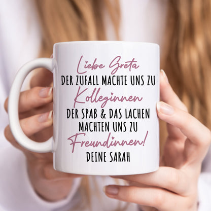 Der Zufall machte uns zu Kolleginnen Tasse Personalisiert Name Arbeitskollegin Abschied Freundinnen Geschenk