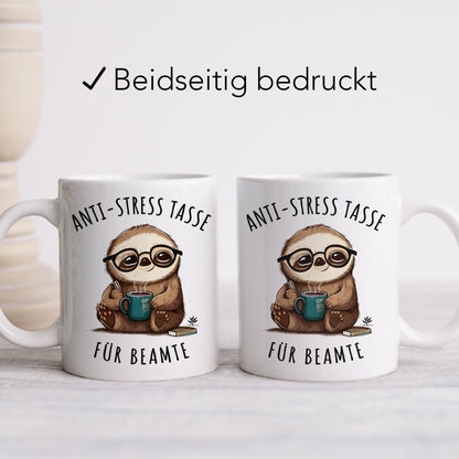 Beamten Tasse für Verbeamtung Kaffeetasse mit Spruch & Faultier lustiges Geschenk Kollegin und Kollegen