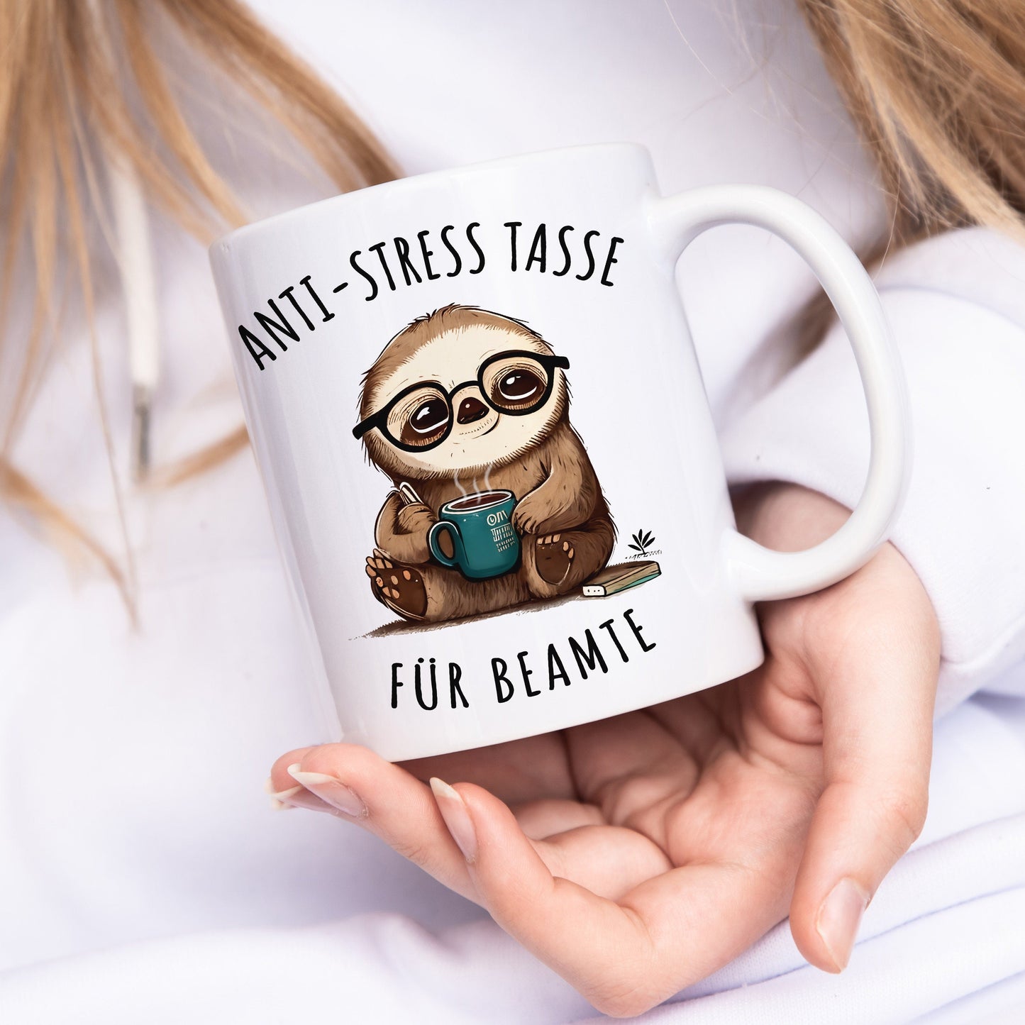 Beamten Tasse für Verbeamtung Kaffeetasse mit Spruch & Faultier lustiges Geschenk Kollegin und Kollegen