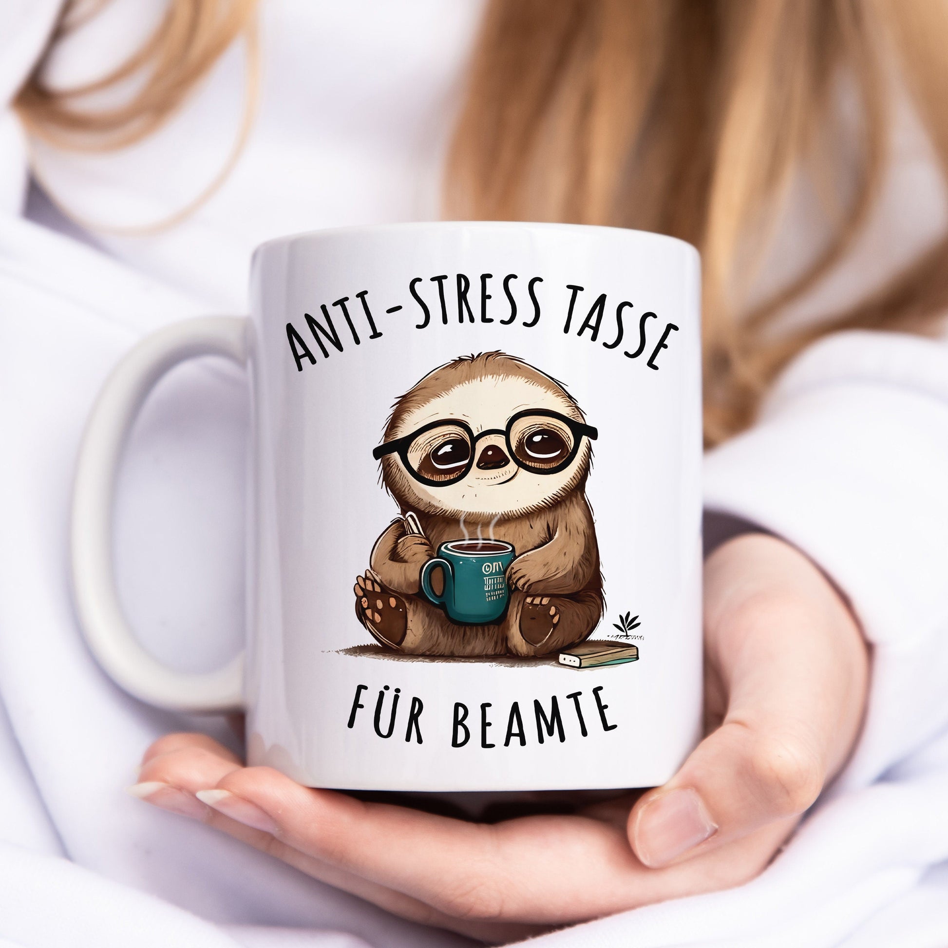 Beamten Tasse für Verbeamtung Kaffeetasse mit Spruch & Faultier lustiges Geschenk Kollegin und Kollegen