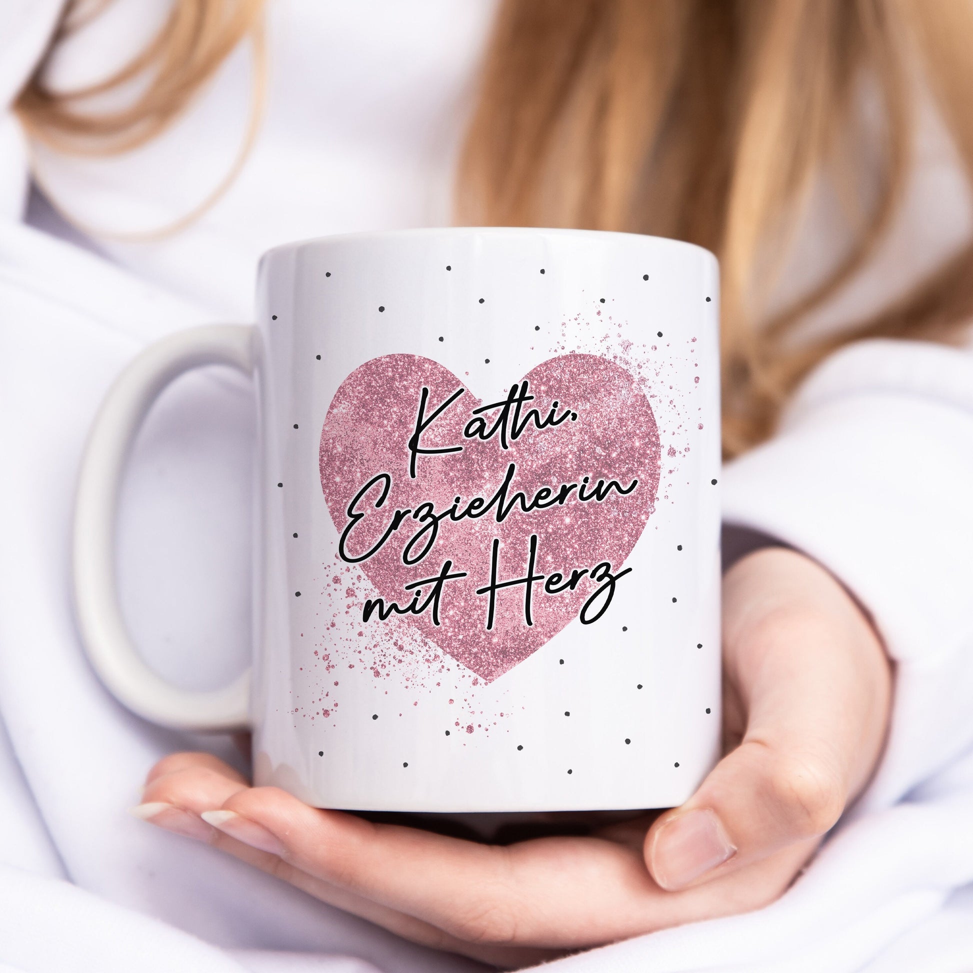 Erzieherin mit Herz Tasse personalisiertes Geschenk zum Abschied für Kindergärtnerin Dankeschön Geschenk Kita