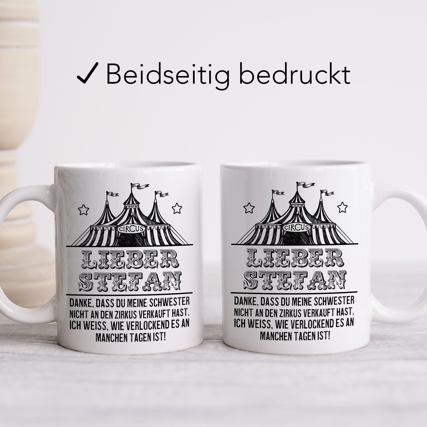 Schwager Geschenk personalisierte Tasse mit lustigem Spruch Zirkus