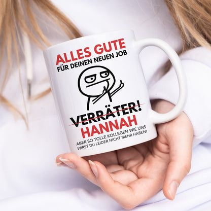 Abschiedsgeschenk Kollegen Tasse Verräter Kollege Kollegin Geschenk zum Abschied Personalisiert Arbeitskollegen Jobwechsel