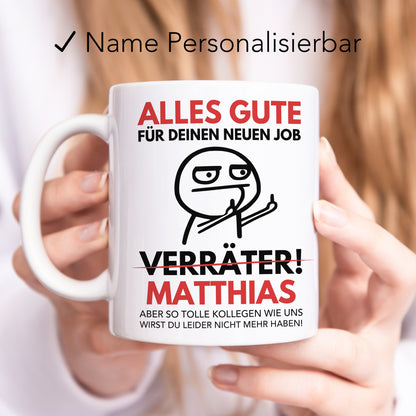 Abschiedsgeschenk Kollegen Tasse Verräter Kollege Kollegin Geschenk zum Abschied Personalisiert Arbeitskollegen Jobwechsel
