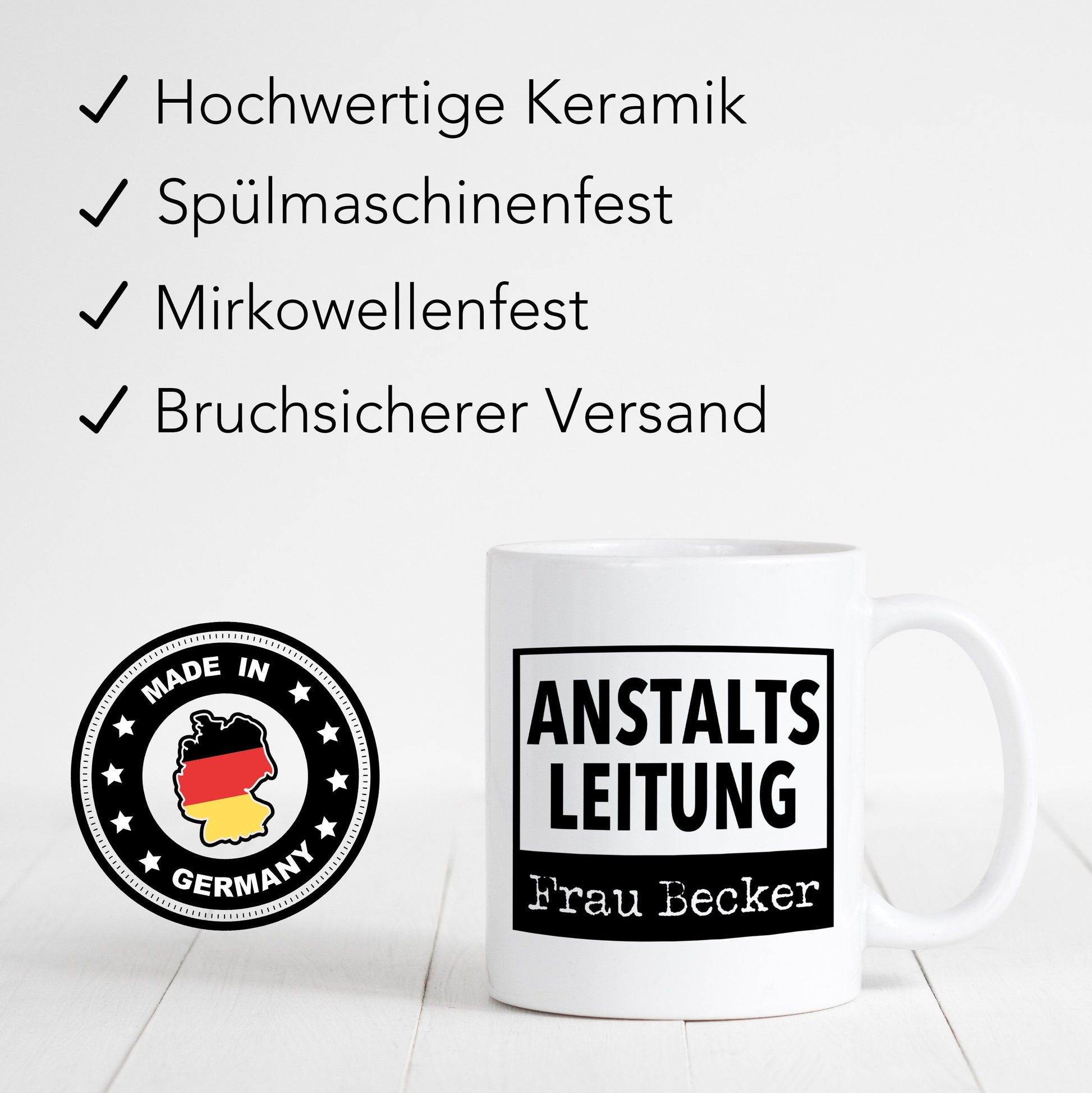 Chef Geschenk "Anstaltsleitung" Tasse Personalisiert für Chefin Abteilungsleiter Lustige Kaffeetasse für Büro Kaffeebecher mit Spruch