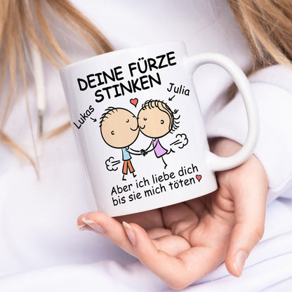 Deine Fürze Stinken Tasse zum Jahrestag Personalisiert Valentinstag Geschenk für Ihn Sie Männer Freund Partner