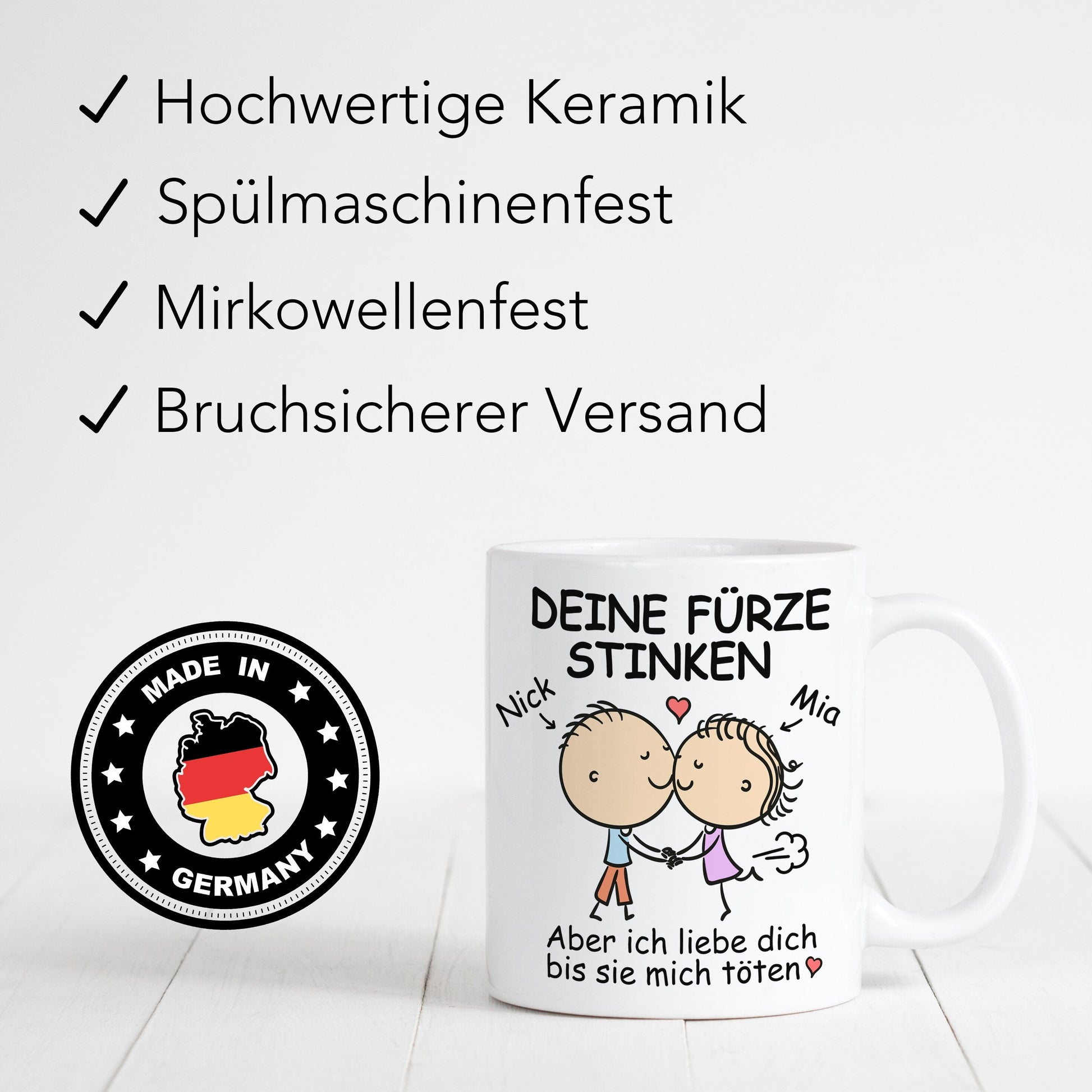 Deine Fürze Stinken Tasse zum Jahrestag Personalisiert Valentinstag Geschenk für Ihn Sie Männer Freund Partner