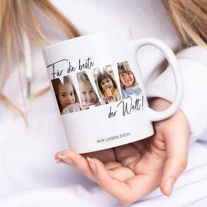 Mama Geschenk zum Geburtstag personalisierte Tasse mit Fotos der Kinder Beste Mama der Welt Muttertagsgeschenk