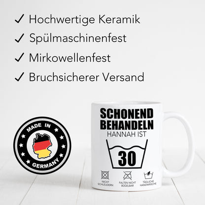 Schonend Behandeln 30 Tasse personalisiert 30. Geburtstag Geschenk Mann Frau Geburtstagsgeschenk runder Geburtstag 30 Jahre