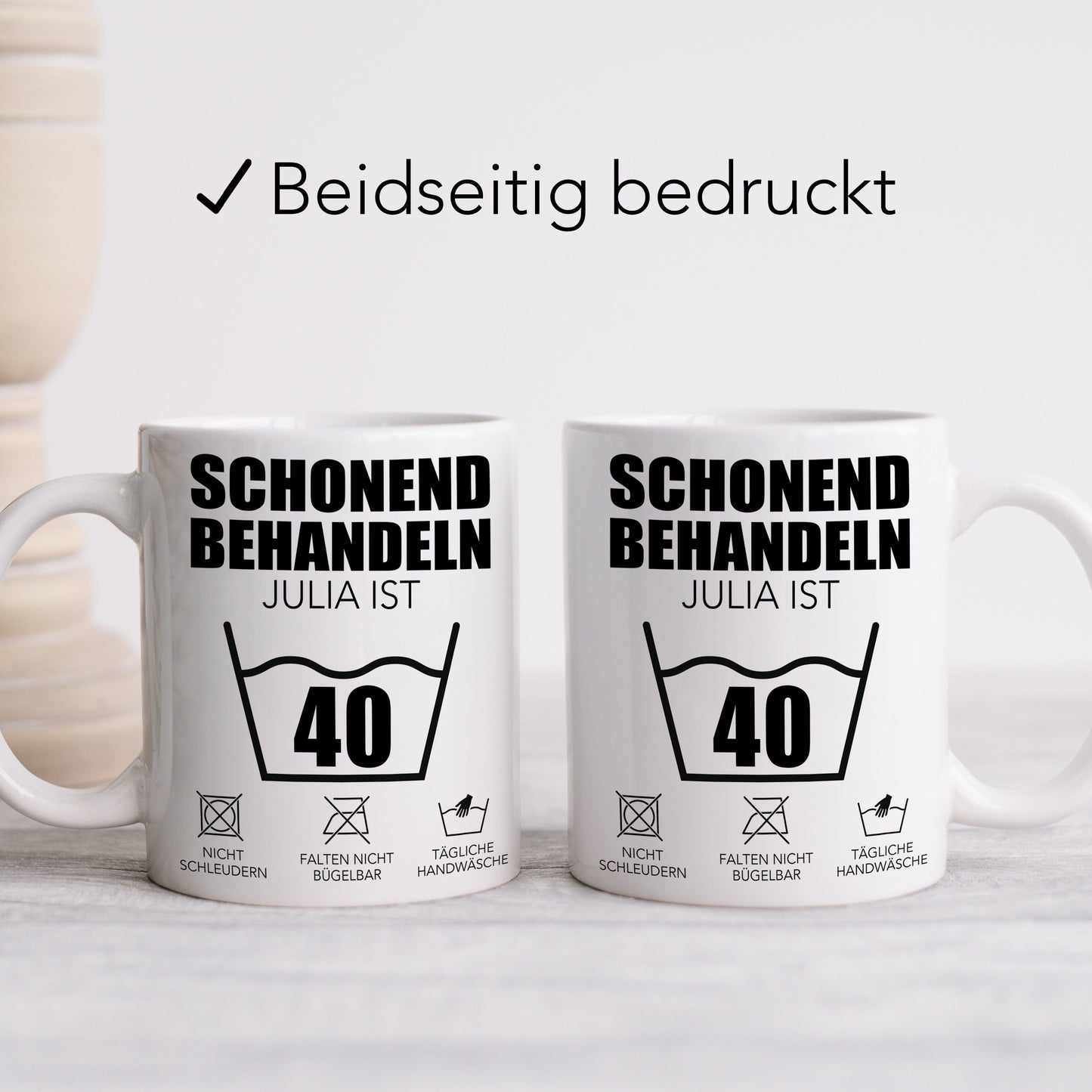 Schonend Behandeln 40 Tasse personalisiert 40. Geburtstag Geschenk Mann Frau Geburtstagsgeschenk runder Geburtstag 40 Jahre