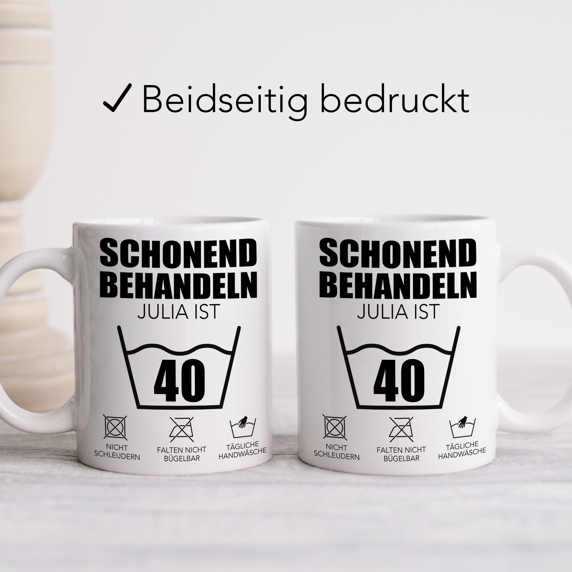 Schonend Behandeln 40 Tasse personalisiert 40. Geburtstag Geschenk Mann Frau Geburtstagsgeschenk runder Geburtstag 40 Jahre