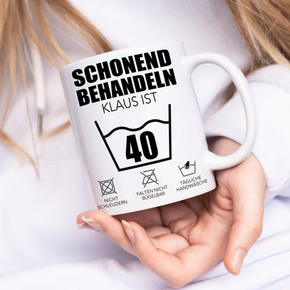 Schonend Behandeln 40 Tasse personalisiert 40. Geburtstag Geschenk Mann Frau Geburtstagsgeschenk runder Geburtstag 40 Jahre