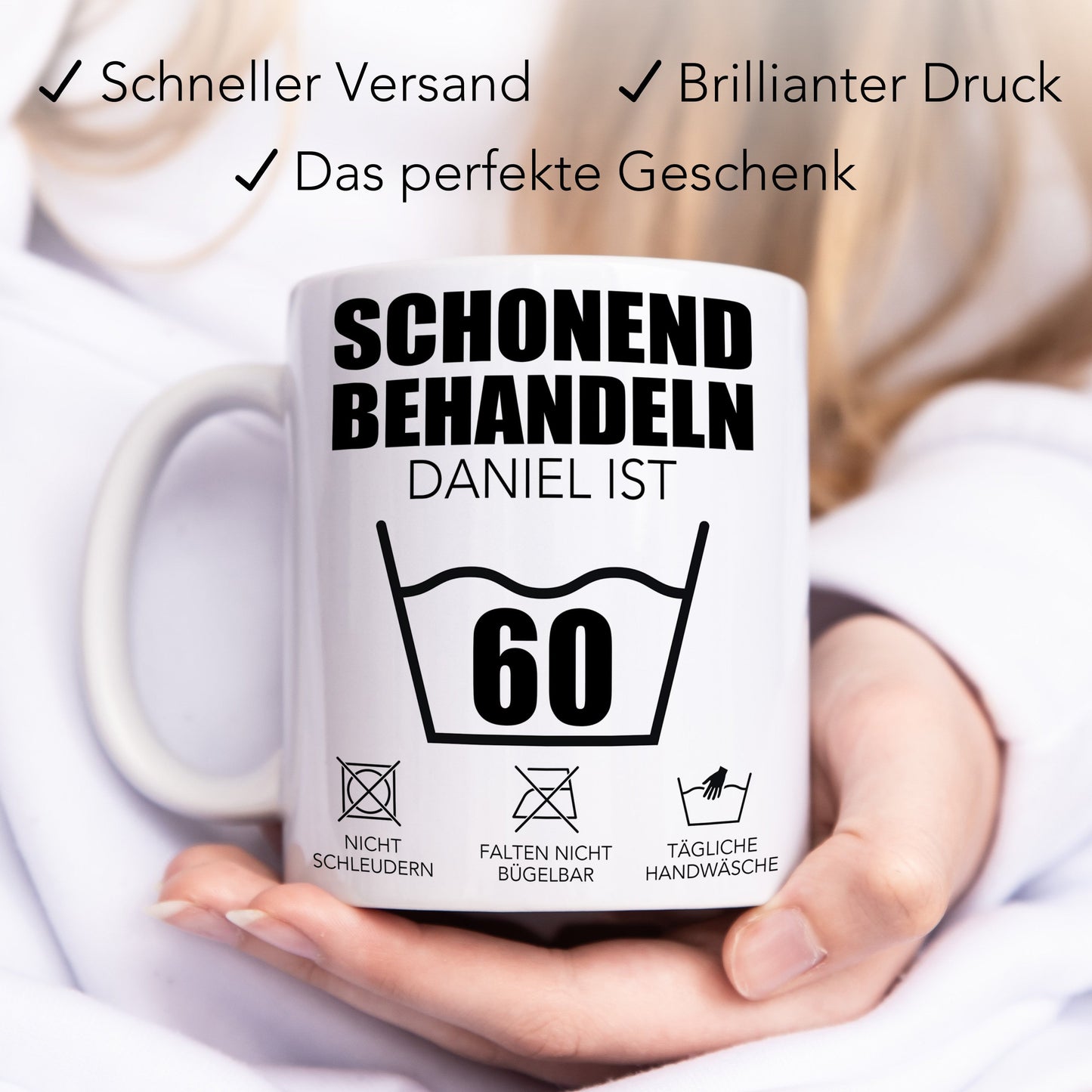 Schonend Behandeln 60 Tasse personalisiert 60. Geburtstag Geschenk Mann Frau Geburtstagsgeschenk runder Geburtstag 60 Jahre